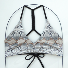 MEDIUM- Reversible Snakeskin Bikini Top