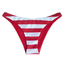 SMALL - High Hip Striped Cheeky Bikini Bottoms