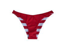 SMALL - High Hip Striped Cheeky Bikini Bottoms