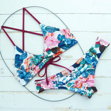 Juju Top- Blue and Wine Floral
