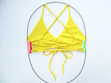 MEDIUM - Retro Striped Reversible Bikini Top