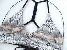 MEDIUM- Reversible Snakeskin Bikini Top