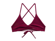 EXTRA SMALL - Blue and Wine Floral Reversible Bikini Top